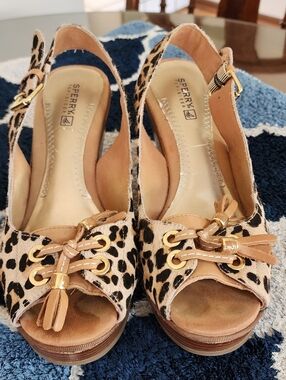 Sperry Topsider Peep Toe Wedge Size 8
